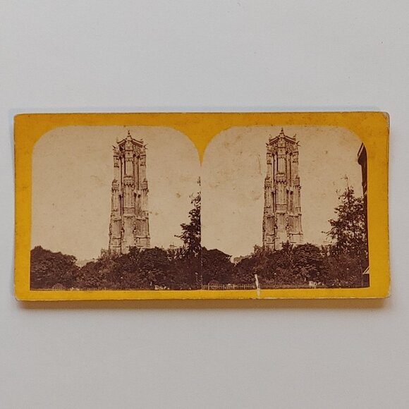 ANTIQUE Stereograph Card Church of St. Jacques de la Boucherie Paris - Picture 1 of 4